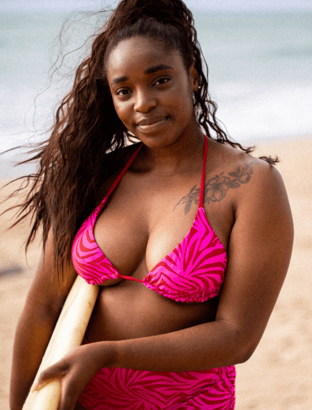 Culotte de bain menstruelle taille basse red-zébra 🩸