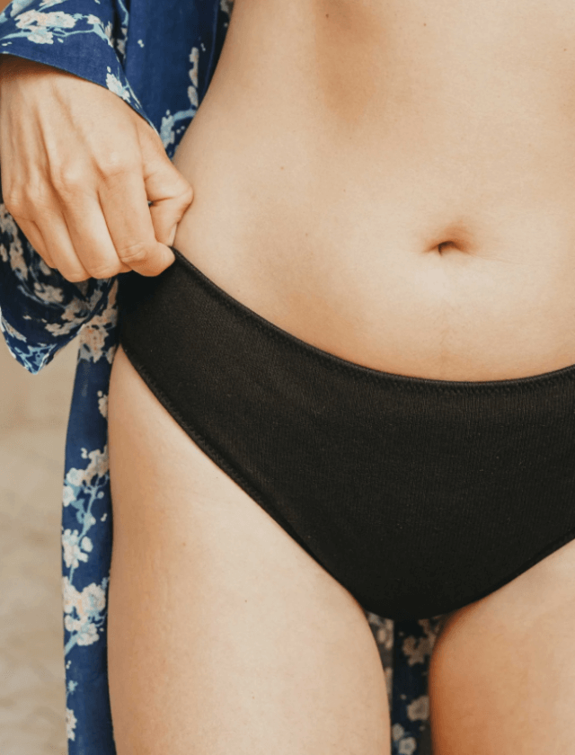 Culotte menstruelle coton côtelée noire🩸🩸🩸