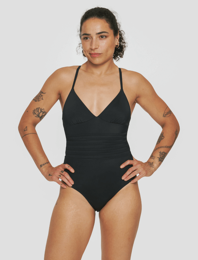 Maillot de bain menstruel une pièce col échancré en V - Néréïdes🩸🩸