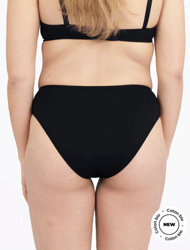 Culotte menstruelle en coton bio noire 🩸🩸🩸