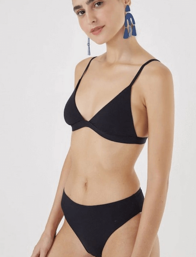 Maillot de bain menstruel Pantys, deux pièces, noir. Pour les flux légers.