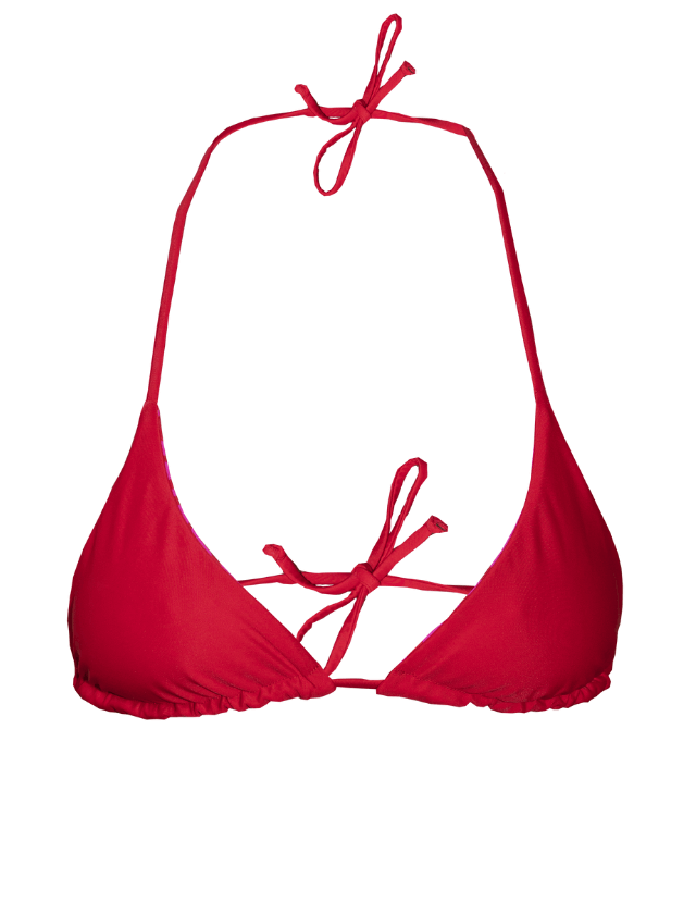 Haut de maillot de bain triangle red-zébra réversible