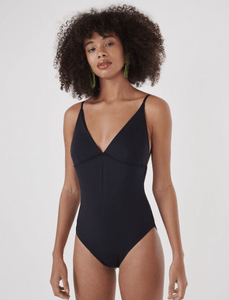 Maillot de bain menstruel Pantys noir, une pièce. Pour flux légers.
