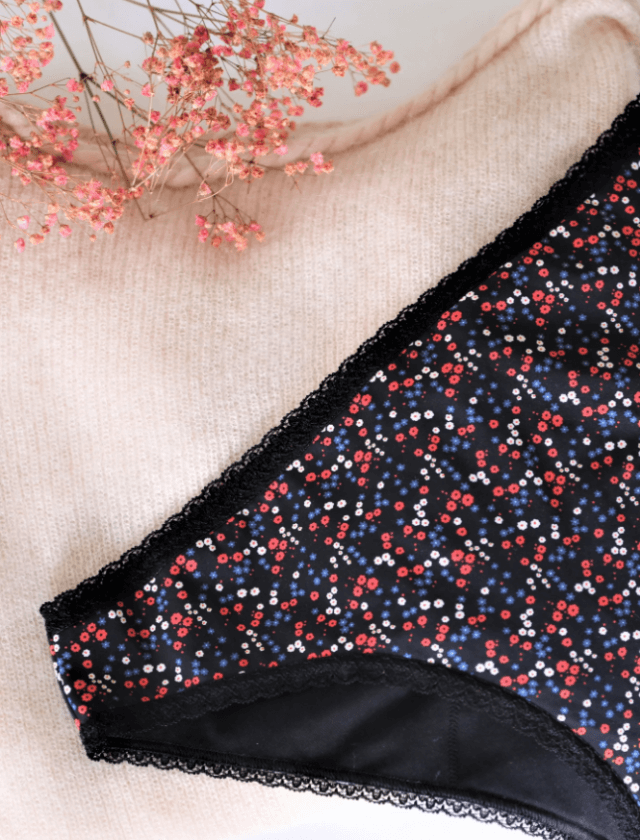 Culotte menstruelle coton à motifs fleurs - Taipei 🩸🩸🩸