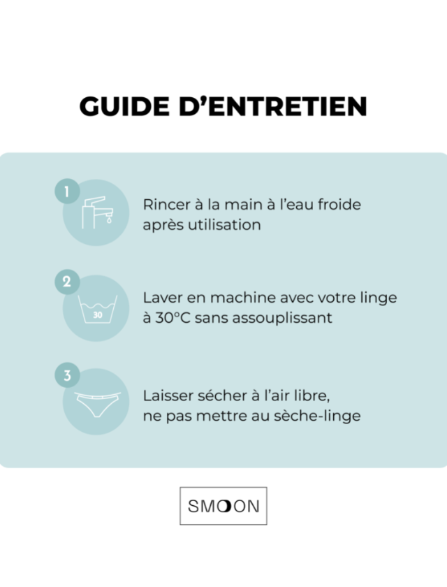 Guide d'entretien des culottes et maillots de bain de Smoon Lingerie
